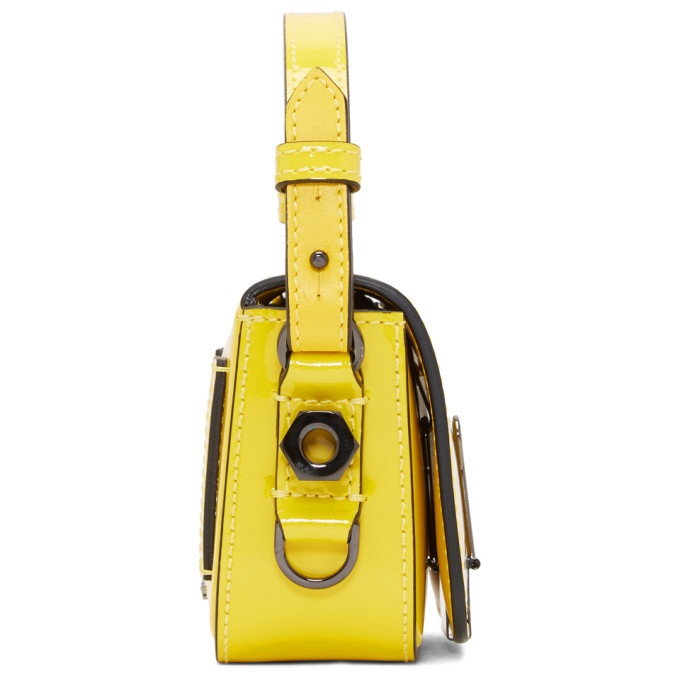 OFF-WHITE Binder Clip Bag Black Yellow in Saffiano Leather with Gunmetal -  GB