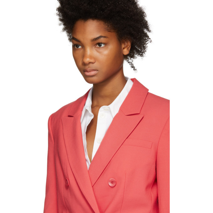 Tibi Pink Double Breasted Suit Blazer