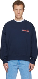 Marni Navy Logo Patch Sweatshirt