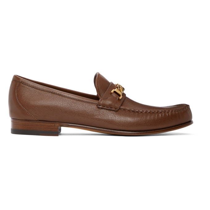 Photo: Gucci Brown Chain Loafers