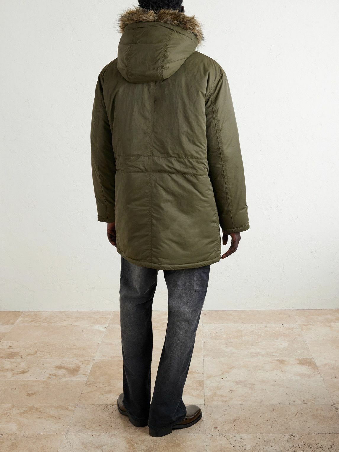 RRL - Plush-Trimmed Padded Shell Hooded Parka - Green