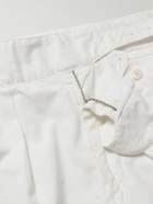 Rubinacci - Manny Straight-Leg Pleated Cotton-Twill Trousers - White