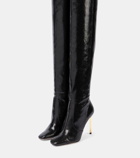 Tom Ford Snake-effect leather over-the-knee boots