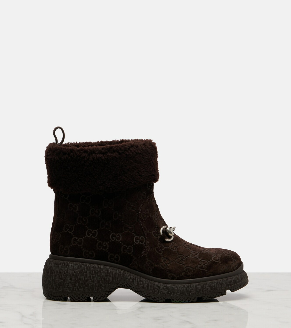 Gucci Yaga GG suede ankle boots