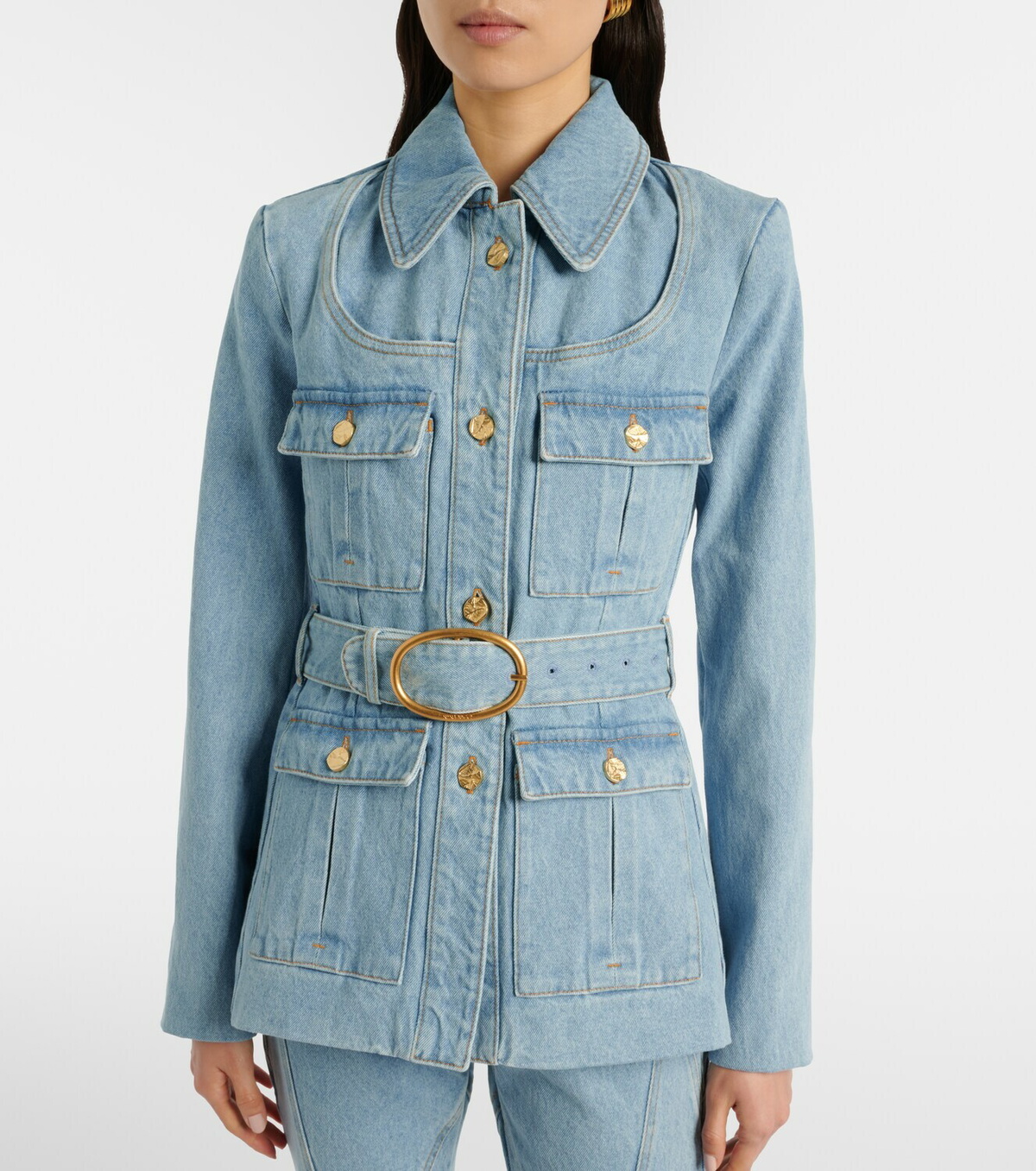 Nina Ricci Belted denim jacket