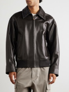Bottega Veneta - Intrecciato-Trimmed Leather Blouson Jacket - Brown