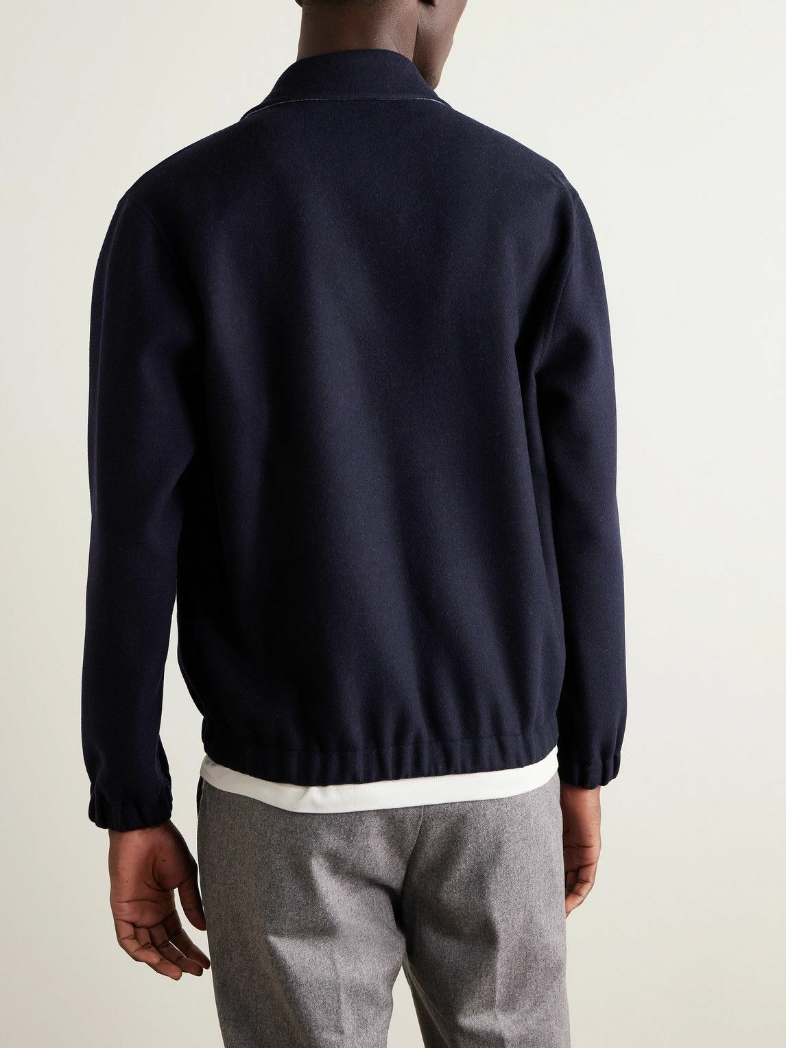 Eleventy - Wool-Felt Bomber Jacket - Blue