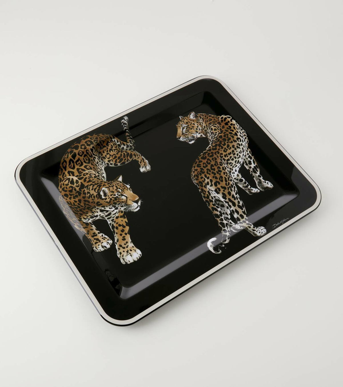 Dolce&Gabbana Casa Double Leopardo Medium wooden tray