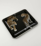 Dolce&Gabbana Casa Double Leopardo Medium wooden tray