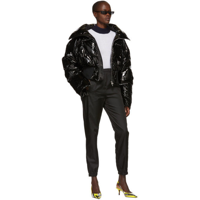 Chen Peng Black PU Down Banana Puffer