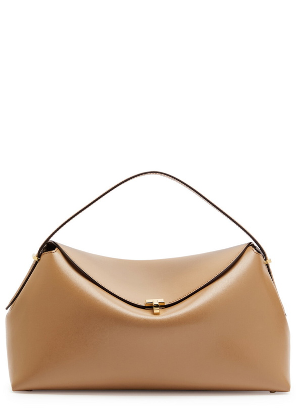 Photo: Toteme T-lock Leather top Handle bag - Camel - One Size