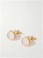 Lanvin - Convertible Gold-Plated, Mother-of-Pearl and Onyx Cufflinks