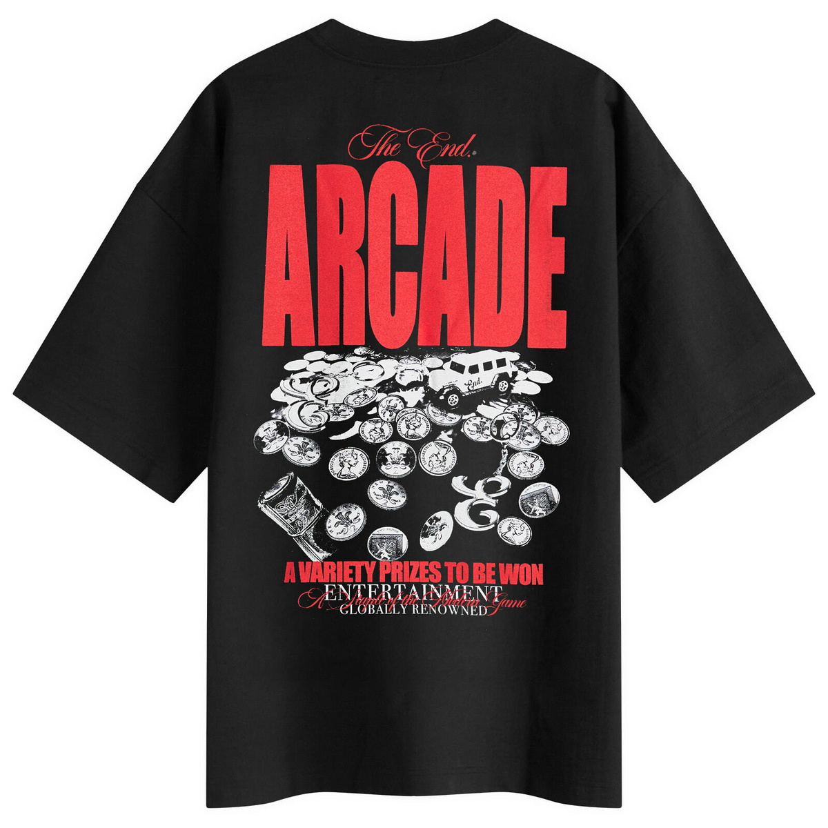 END. Coastal Arcade Prizes T-Shirt in Black