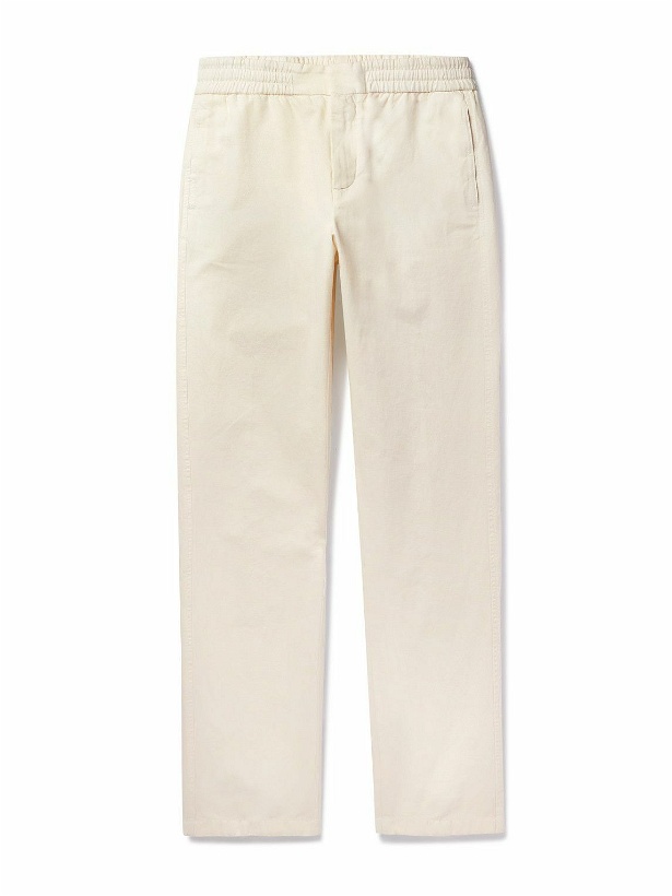 Photo: Loro Piana - Straight-Leg Pleated Cotton and Linen-Blend Trousers - White