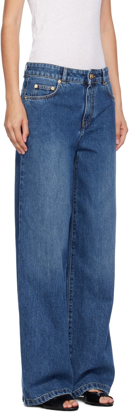Moschino Blue Teddy Bear Button Jeans
