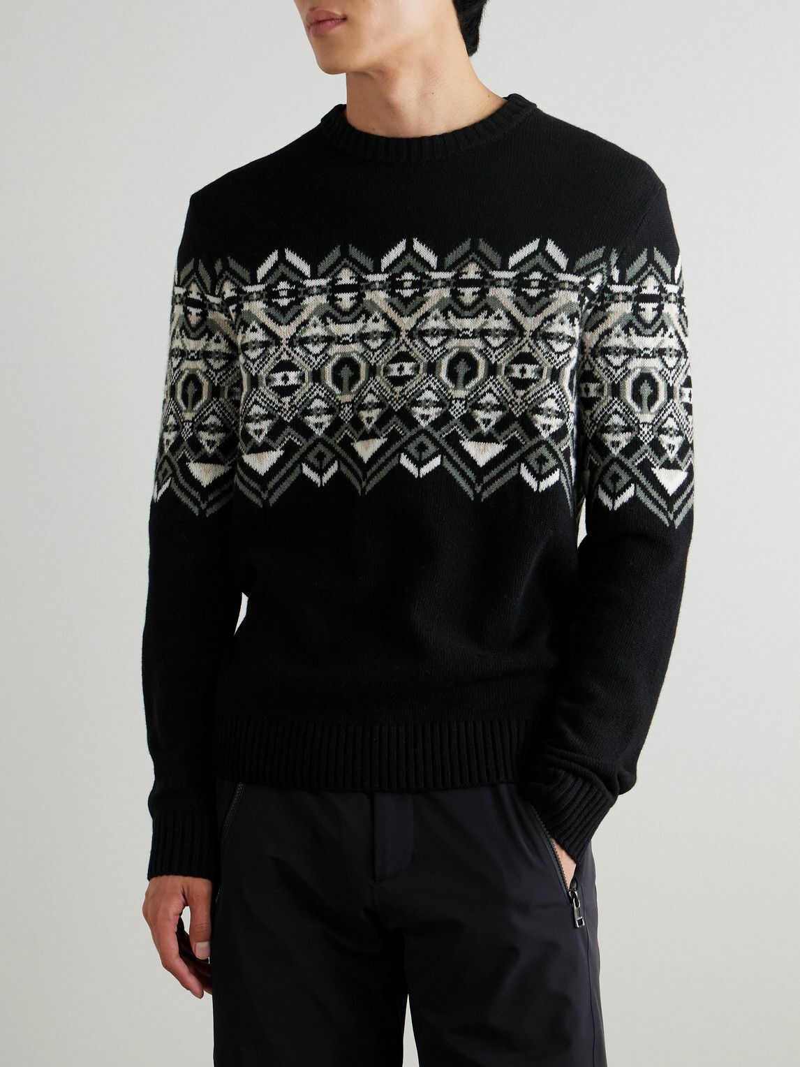 BOGNER - Luci Fair Isle Virgin Wool Sweater - Black