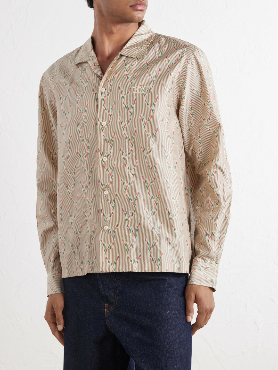 BODE - Sagebrush Printed Silk-Satin Shirt - Neutrals