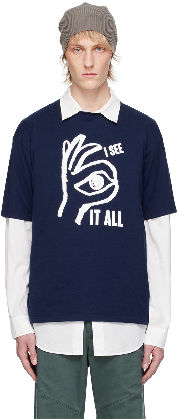 Photo: UNDERCOVER Navy Graphic T-Shirt