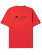 Balenciaga - PlayStation Printed Cotton-Jersey T-Shirt - Red