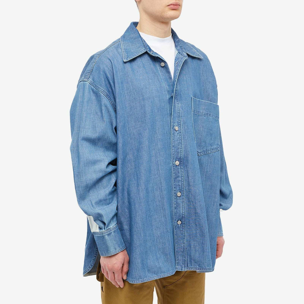 Maison Margiela Men's Oversized Denim Shirt in Blue Maison Margiela