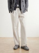 Zegna - Triple Stitch™ Monte Leather-Trimmed Suede Slip-On Sneakers - Gray
