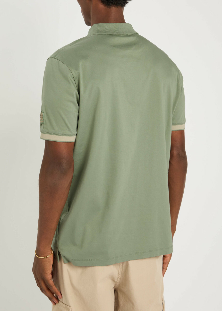 Sandbanks Logo Cotton Polo Shirt Sage