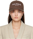 Balmain Brown Embroidered Cap