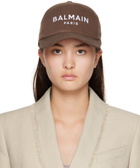 Balmain Brown Embroidered Cap