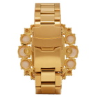 Miu Miu Gold and Pink Pearl Watch Bracelet