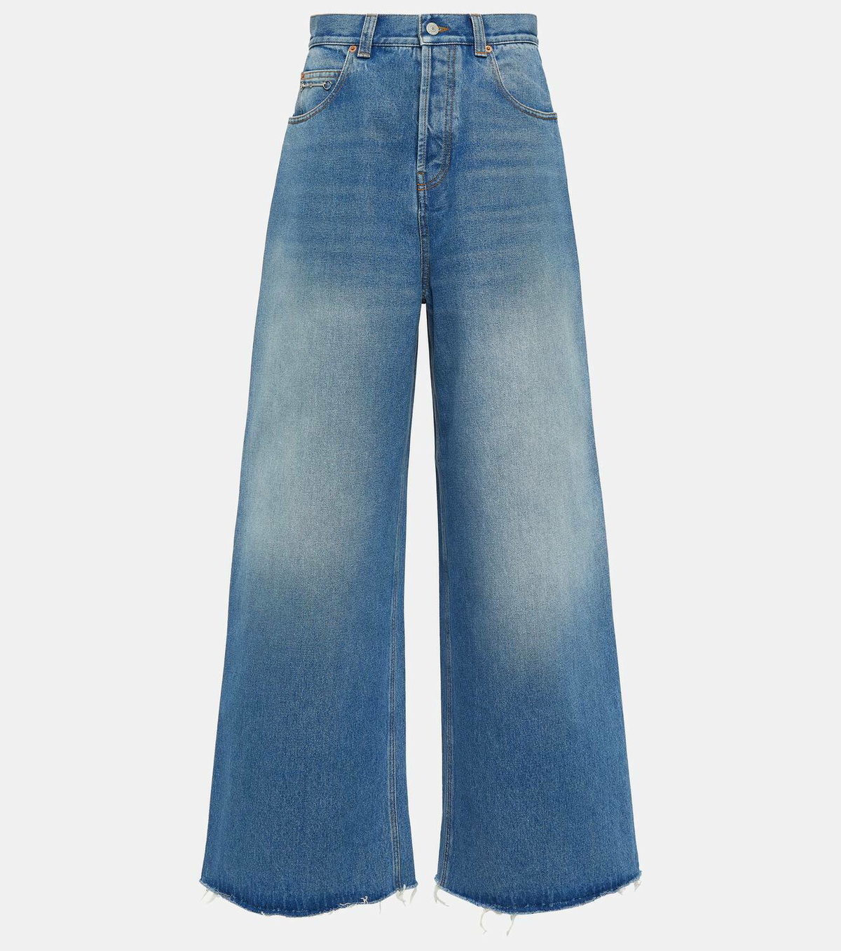 ボトムスその他 GUCCI Two-tone wide-leg jeans with stone-washed treatment Gucci High-rise wide-leg jeans Gucci