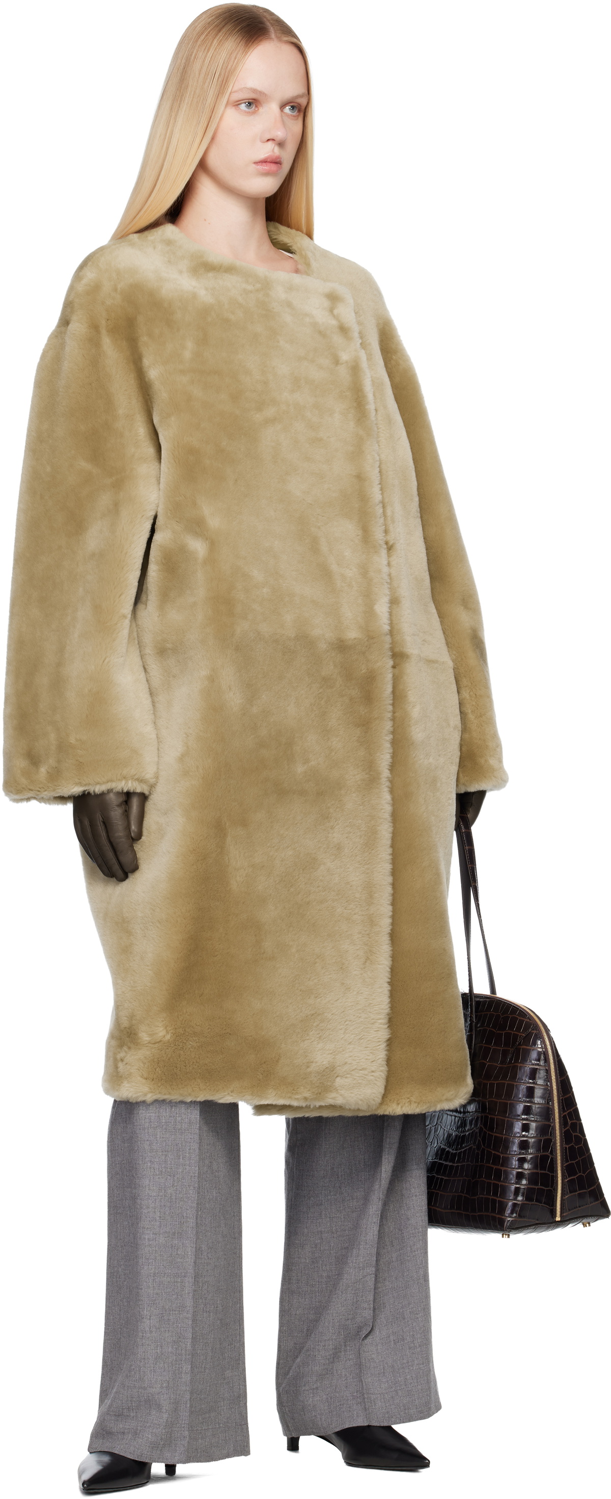 TOTEME Brown Leather Gloves