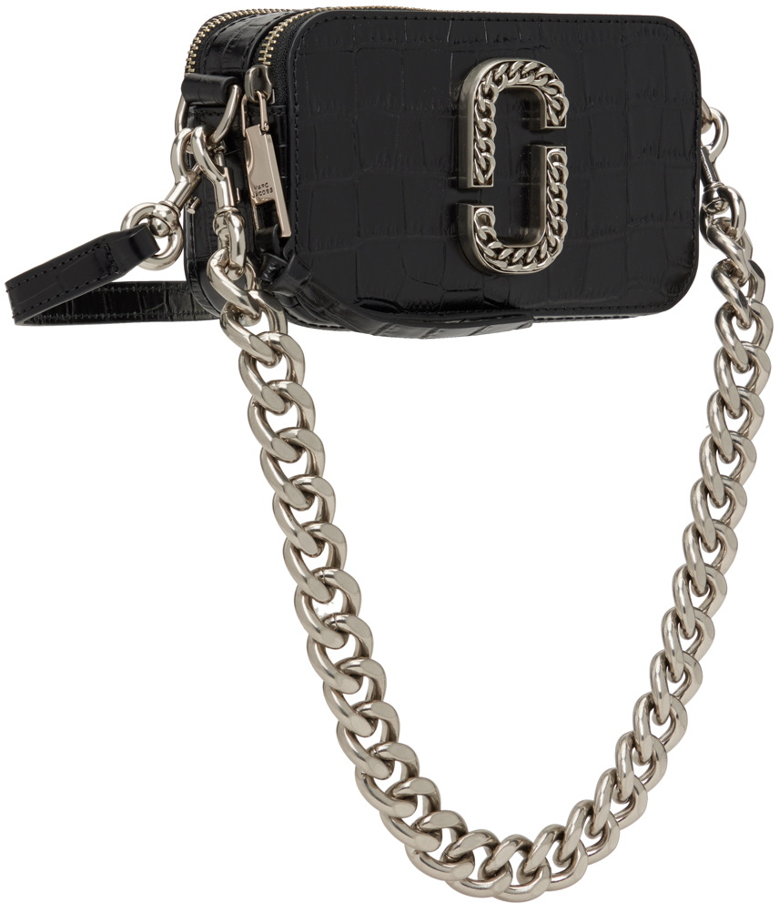 Marc Jacobs Black 'The Croc-Embossed Snapshot' Bag Marc Jacobs
