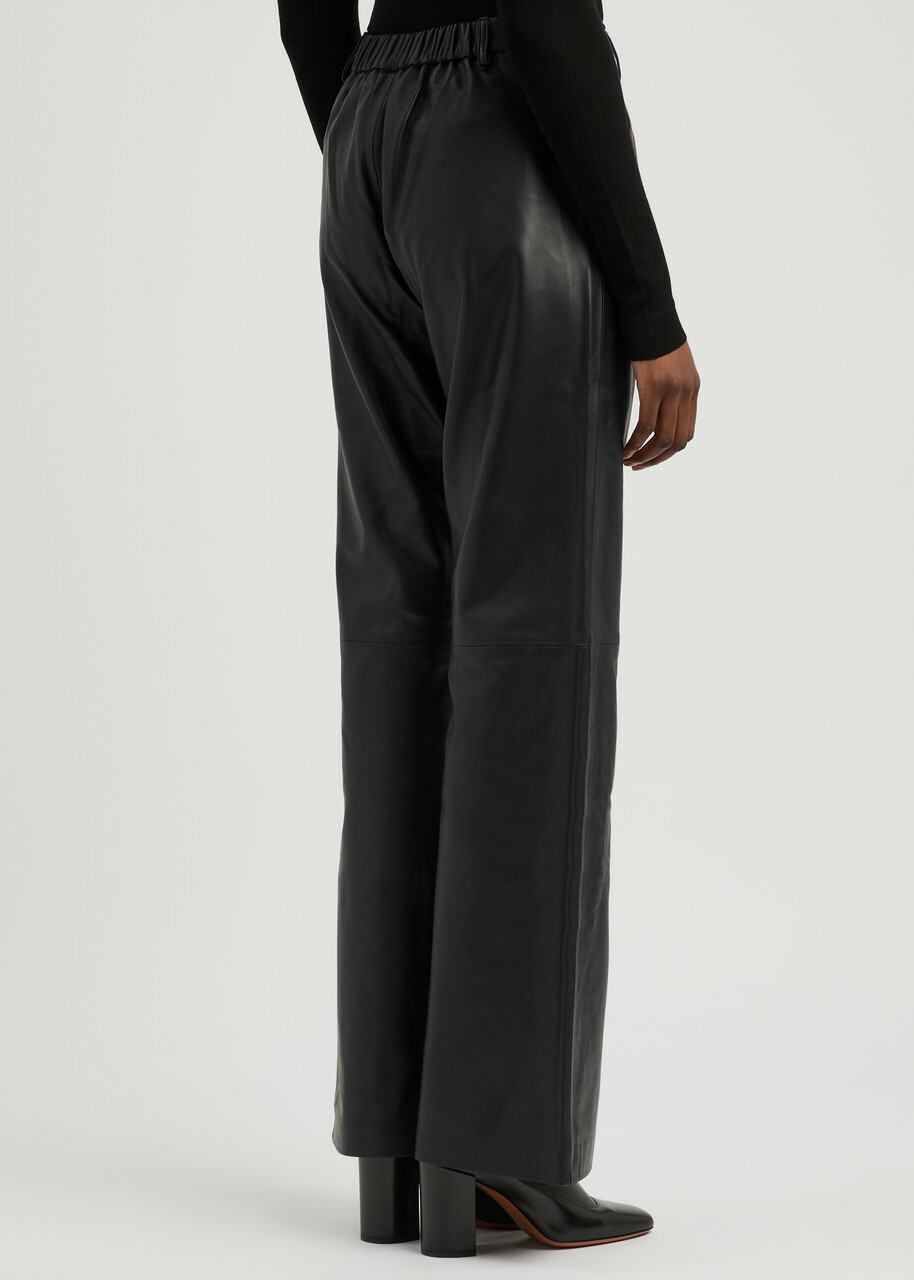 Aexae Straight-leg Leather Trousers Black