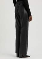 Aexae Straight-leg Leather Trousers Black
