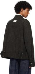 NULLUS Gray & Brown Deconstructed Multi Collar Jacket