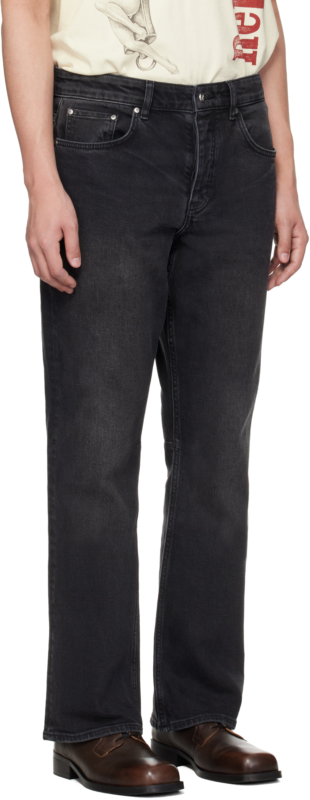 Represent Black Kick Flare Jeans