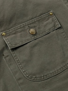 OrSlow - Cotton-Blend Corduroy-Trimmed Cotton-Canvas Chore Jacket - Green