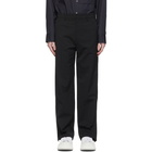 System Black Wool Side Split Trousers