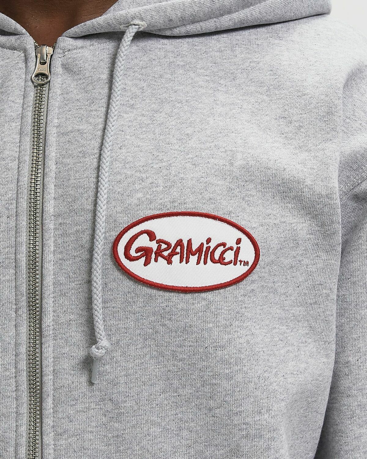 OVAL PATCH ZIP HOODED SWEATSHIRT