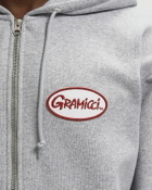 OVAL PATCH ZIP HOODED SWEATSHIRT