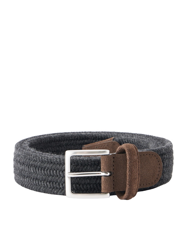 Photo: Anderson's - 2cm Suede-Trimmed Braided Belt - Blue