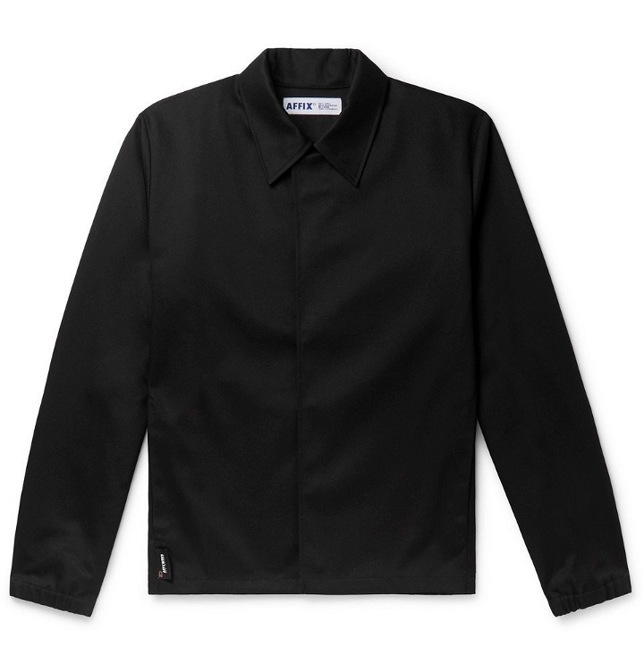 Photo: AFFIX - Logo-Print Cotton-Blend Twill Jacket - Black
