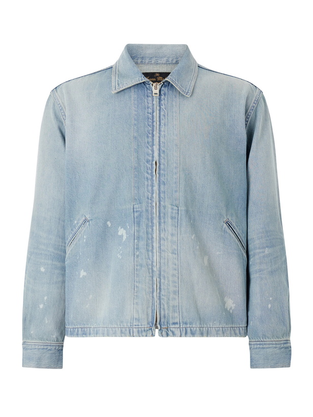Photo: FULLCOUNT - Distressed Denim Zip-Up Jacket - Blue