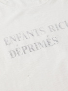 Enfants Riches Déprimés - Distressed Logo-Print Cotton-Jersey T-Shirt - White