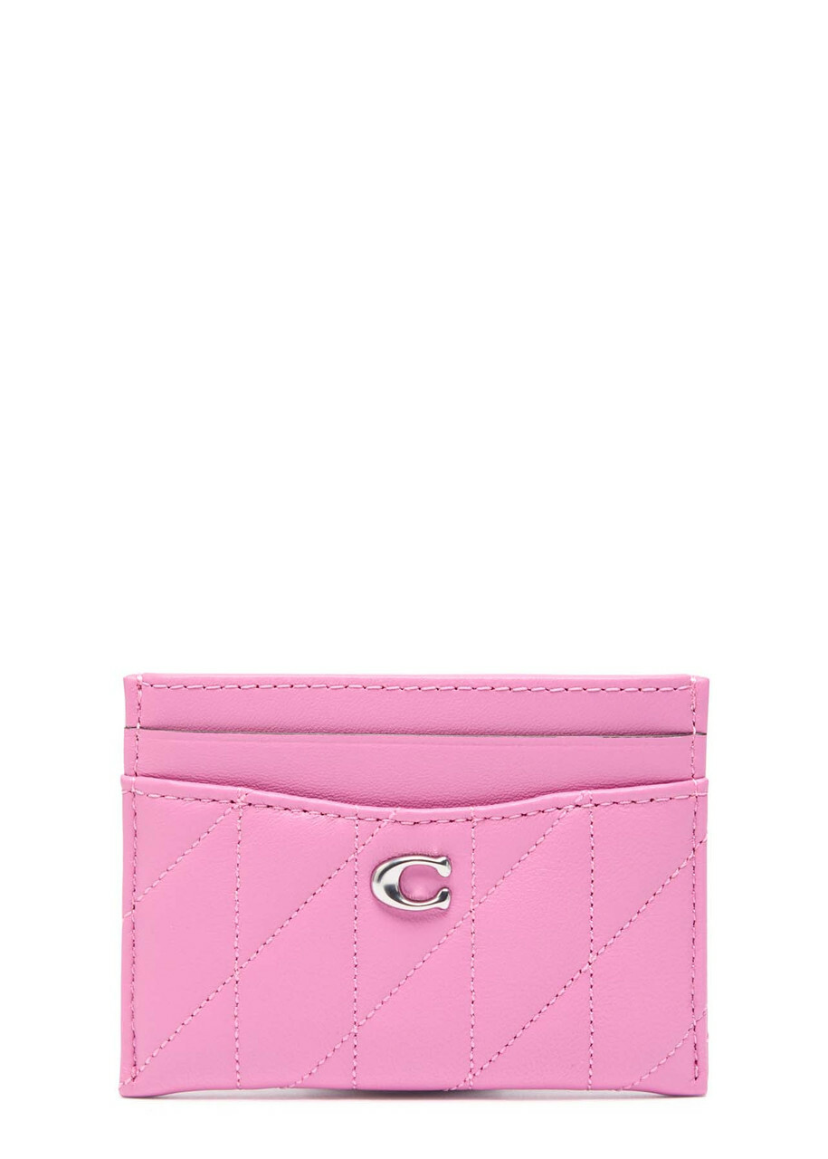 Coach Pillow Quilted Leather Card Holder - Pink - One Size