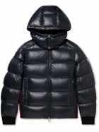Moncler - Lunetiere Webbing-Panelled Quilted Nylon Hooded Down Jacket - Blue
