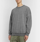 Fear of God - Oversized Logo-Print Mélange Loopback Cotton-Blend Jersey Sweatshirt - Gray