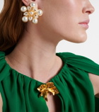 Oscar de la Renta Embellished clip-on earrings