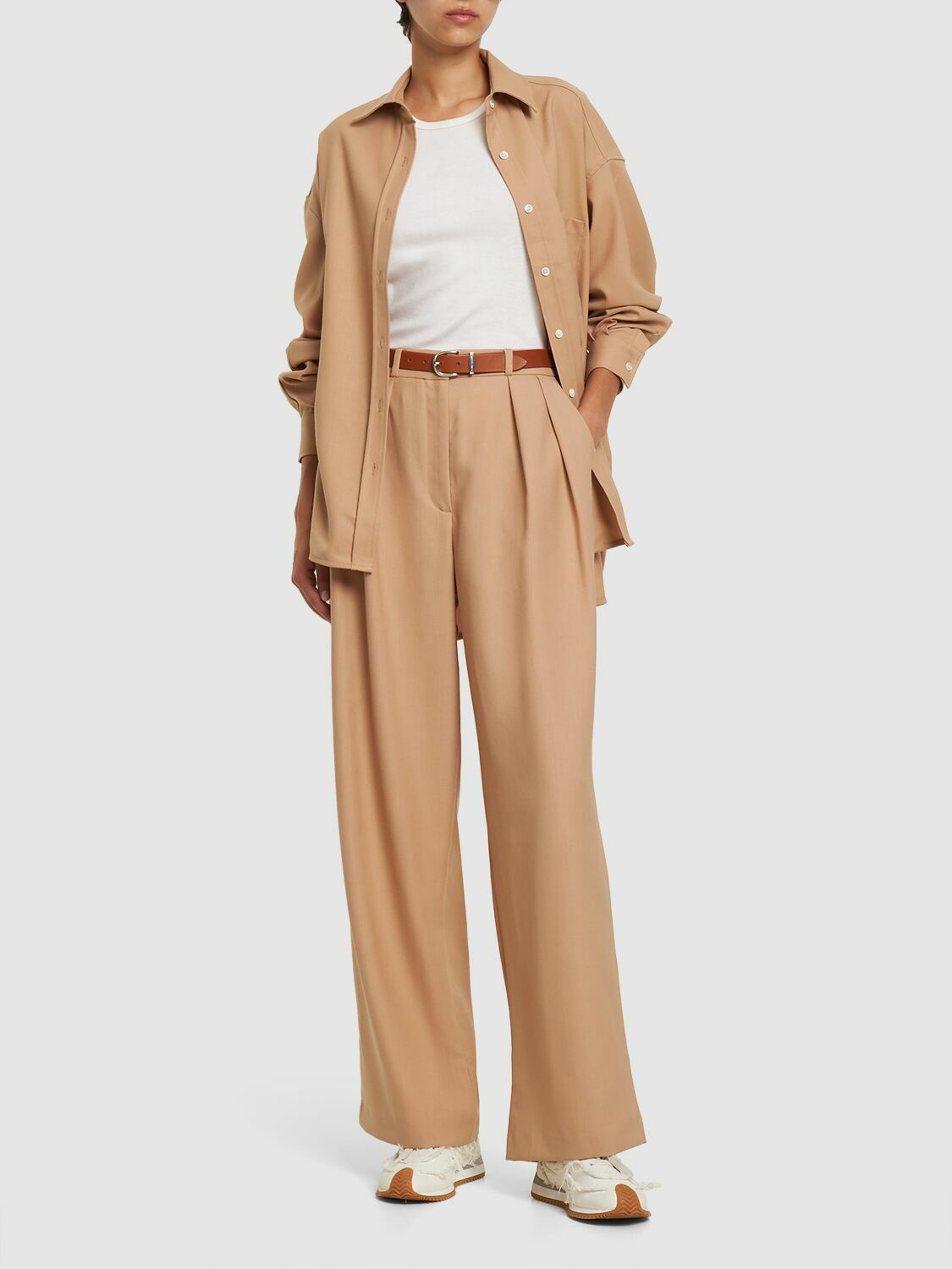 Tansy Pleated Trousers - Chocolate – The Frankie Shop