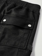 Rick Owens - Bauhaus Tapered Leather Drawstring Cargo Trousers - Black